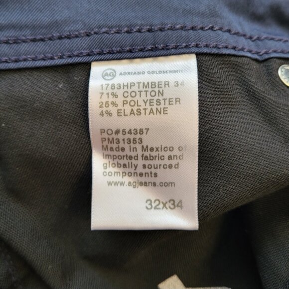 Adriano Goldschmied Tellis Slim Fit Performance Twill Pants in Navy Men's 32X34 - Picture 7 of 7